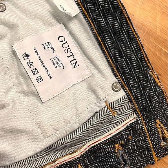 Gustin Men's Dark Indigo Straight Jeans - Picture 4 of 14